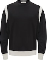 Alexander McQueen FW22 Colorblock Ribbed Crewneck Sweatshirt Black 717137-QUX53-1000 Alexander McQueen FW22 Colorblock Ribbed Crewneck Sweatshirt Black 717137-QUX53-1000
