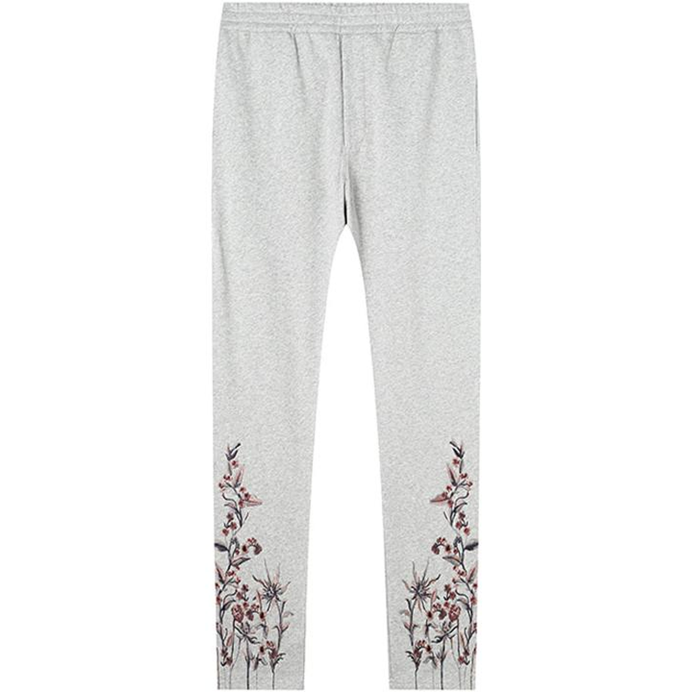 Alexander McQueen FW22  Grey Floral Embroidery Knit Track Pants. 463988-DJX43-1401