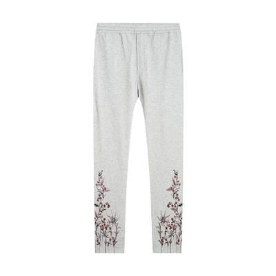 Alexander McQueen FW22 Grey Floral Embroidery Knit Track Pants. 463988-DJX43-1401