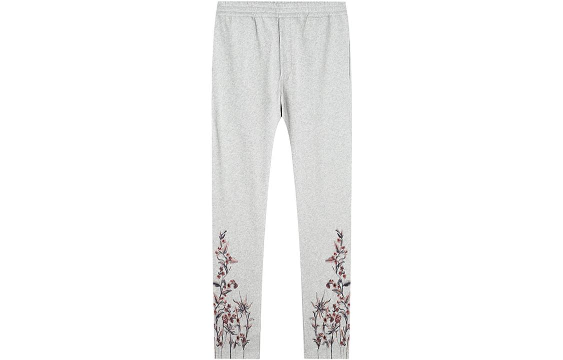 Order Alexander McQueen FW22  Grey Floral Embroidery Knit Track Pants. 463988-DJX43-1401