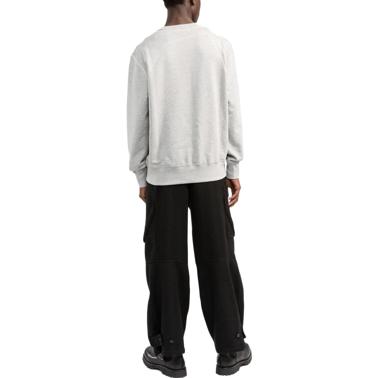 Shop 알렉산더 맥퀸 FW22 라이트 그레이 스티치 디테일 크루넥 스웻셔츠 701762QTX431401