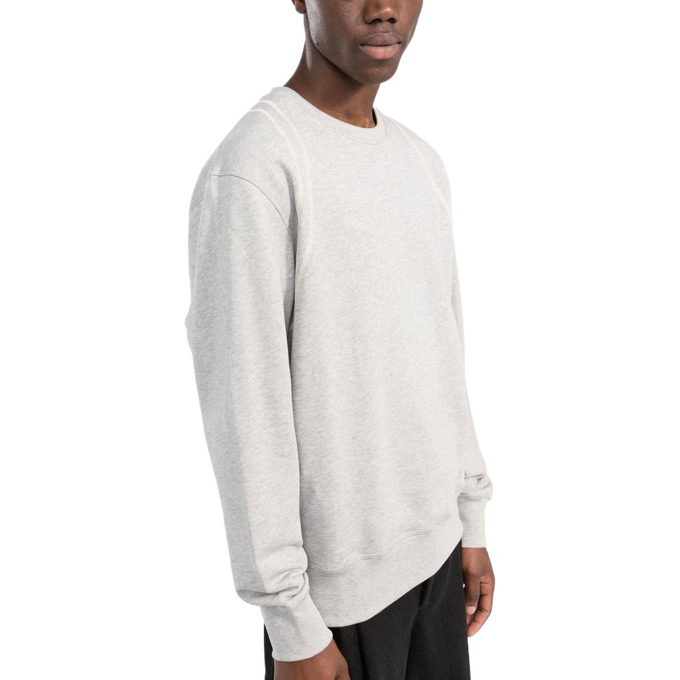 Purchase 알렉산더 맥퀸 FW22 라이트 그레이 스티치 디테일 크루넥 스웻셔츠 701762QTX431401