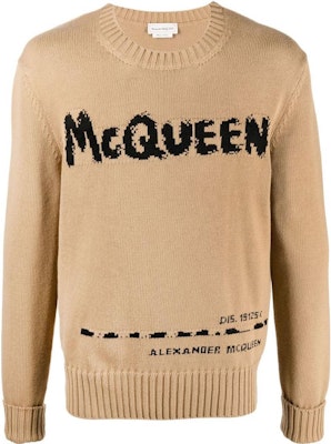 Alexander McQueen FW22 Logo 提花套頭毛衣棕色款式 626454-Q1WZL-2074 Buy Alexander McQueen FW22 Logo 提花套頭毛衣棕色款式 626454-Q1WZL-2074