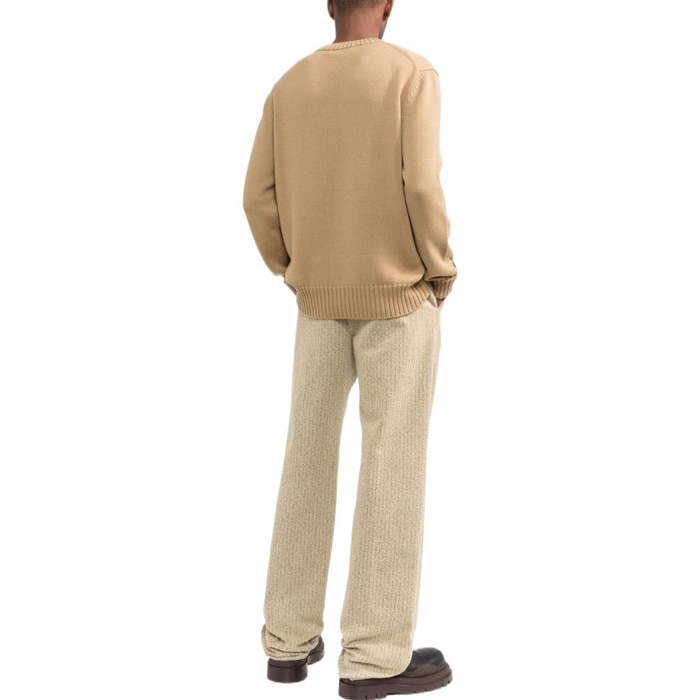 Shop Alexander McQueen FW22 Logo 提花套頭毛衣棕色款式 626454-Q1WZL-2074