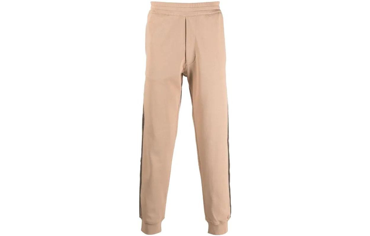Alexander McQueen FW22  Logo Trim Elastic Knit Joggers in Camel Brown 705012-QTX75-0906