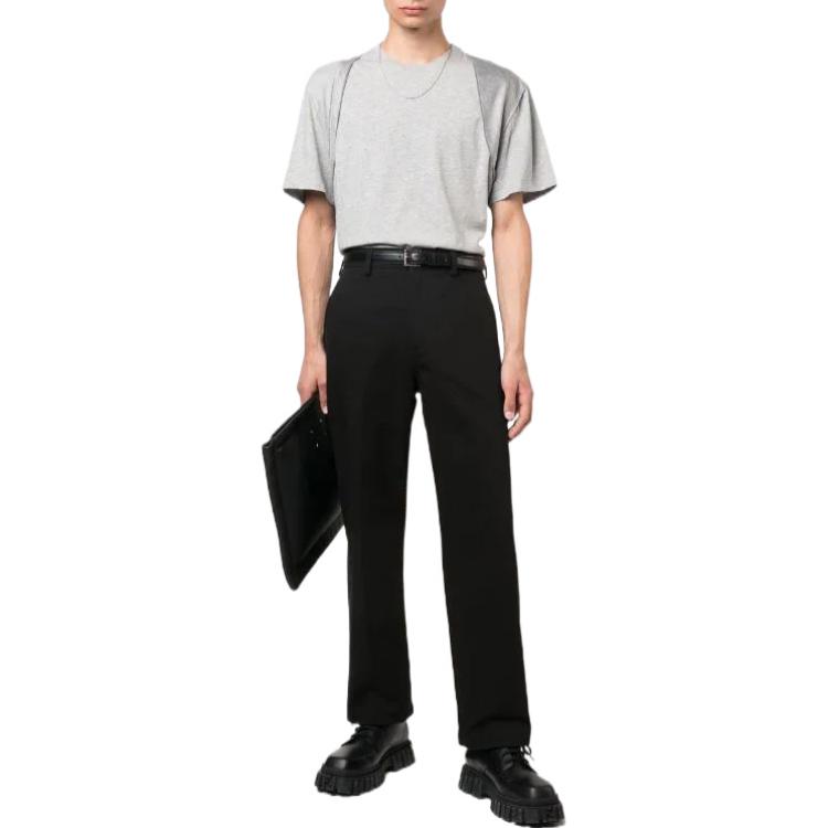 Lookbook アレキサンダー・マックイーン FW22 ラグラン半袖Tシャツ グレー リラックスフィット 639972QTX041-401