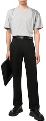 アレキサンダー・マックイーン FW22 ラグラン半袖Tシャツ グレー リラックスフィット 639972QTX041-401 Lookbook アレキサンダー・マックイーン FW22 ラグラン半袖Tシャツ グレー リラックスフィット 639972QTX041-401