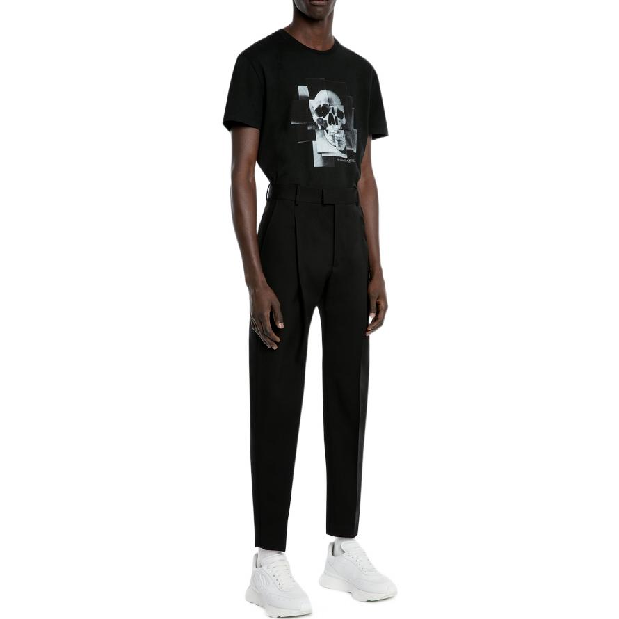 Purchase 亚历山大·麦昆 FW22 黑色骷髅图案T恤 704988-QTZ09-0901