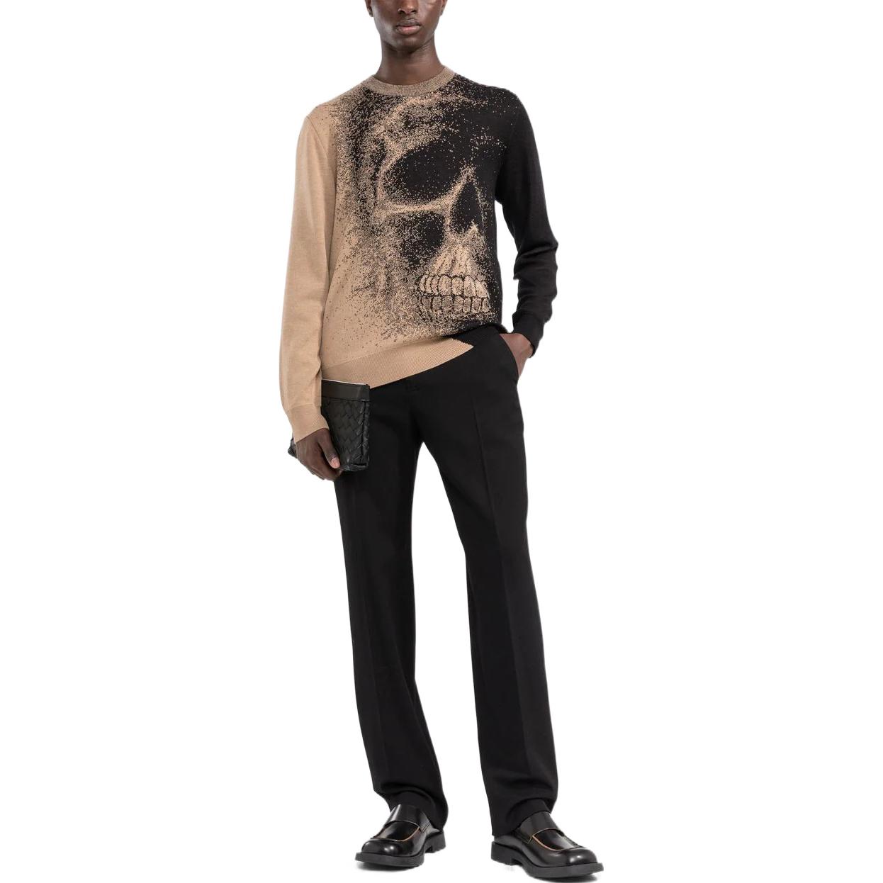 Lookbook 알렉산더 맥퀸 FW22 스컬 인타르시아 니트 울 스웨터 베이지 705985-Q1XFA-2074