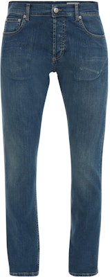 Alexander McQueen FW22 Slim Fit Jeans Azul Sólido 666650-QTY34-4001 Order Alexander McQueen FW22 Slim Fit Jeans Azul Sólido 666650-QTY34-4001