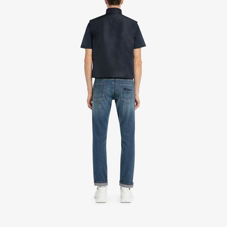 Shop Alexander McQueen FW22 Slim Fit Jeans Azul Sólido 666650-QTY34-4001