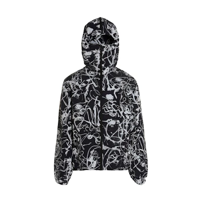 Alexander McQueen FW22 All-Over Print Black Zip Hoodie Jacket 695902-RTA11-1000