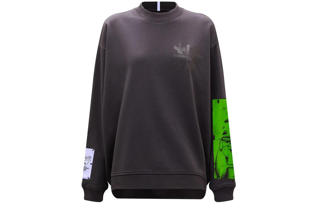 Alexander McQueen FW22 Black Graphic Print Crewneck Sweatshirt Unisex Long Sleeve 639174-RQJ43-1000