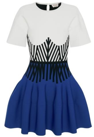 alexander-mc-queen-fw-22-blue-slim-fit-waist-spliced-short-sleeve-dress-710198-q1-a22-9096
