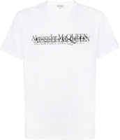 Alexander McQueen FW22 Distorted Letter Print White Casual T-Shirt . 727277-QUZ17-0900 Alexander McQueen FW22 Distorted Letter Print White Casual T-Shirt . 727277-QUZ17-0900