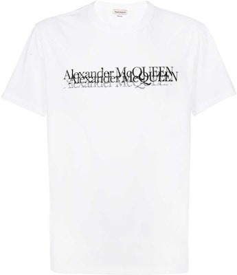 亚历山大·麦昆 FW22 扭曲字母印花白色休闲T恤 727277-QUZ17-0900 Order 亚历山大·麦昆 FW22 扭曲字母印花白色休闲T恤 727277-QUZ17-0900