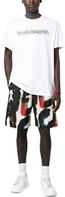 亚历山大·麦昆 FW22 扭曲字母印花白色休闲T恤 727277-QUZ17-0900 Shop 亚历山大·麦昆 FW22 扭曲字母印花白色休闲T恤 727277-QUZ17-0900