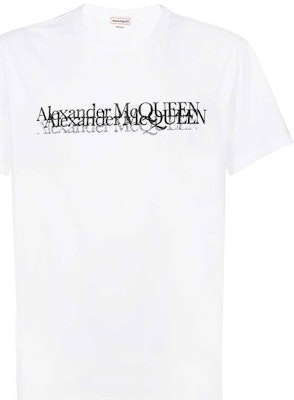 亚历山大·麦昆 FW22 扭曲字母印花白色休闲T恤 727277-QUZ17-0900 Details for 亚历山大·麦昆 FW22 扭曲字母印花白色休闲T恤 727277-QUZ17-0900