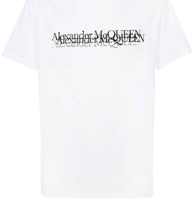亚历山大·麦昆 FW22 扭曲字母印花白色休闲T恤 727277-QUZ17-0900 Cheap 亚历山大·麦昆 FW22 扭曲字母印花白色休闲T恤 727277-QUZ17-0900