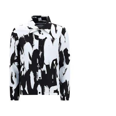 Alexander McQueen FW22 Graffiti Print Long Sleeve Jacket Men’s White 704854QTR109080