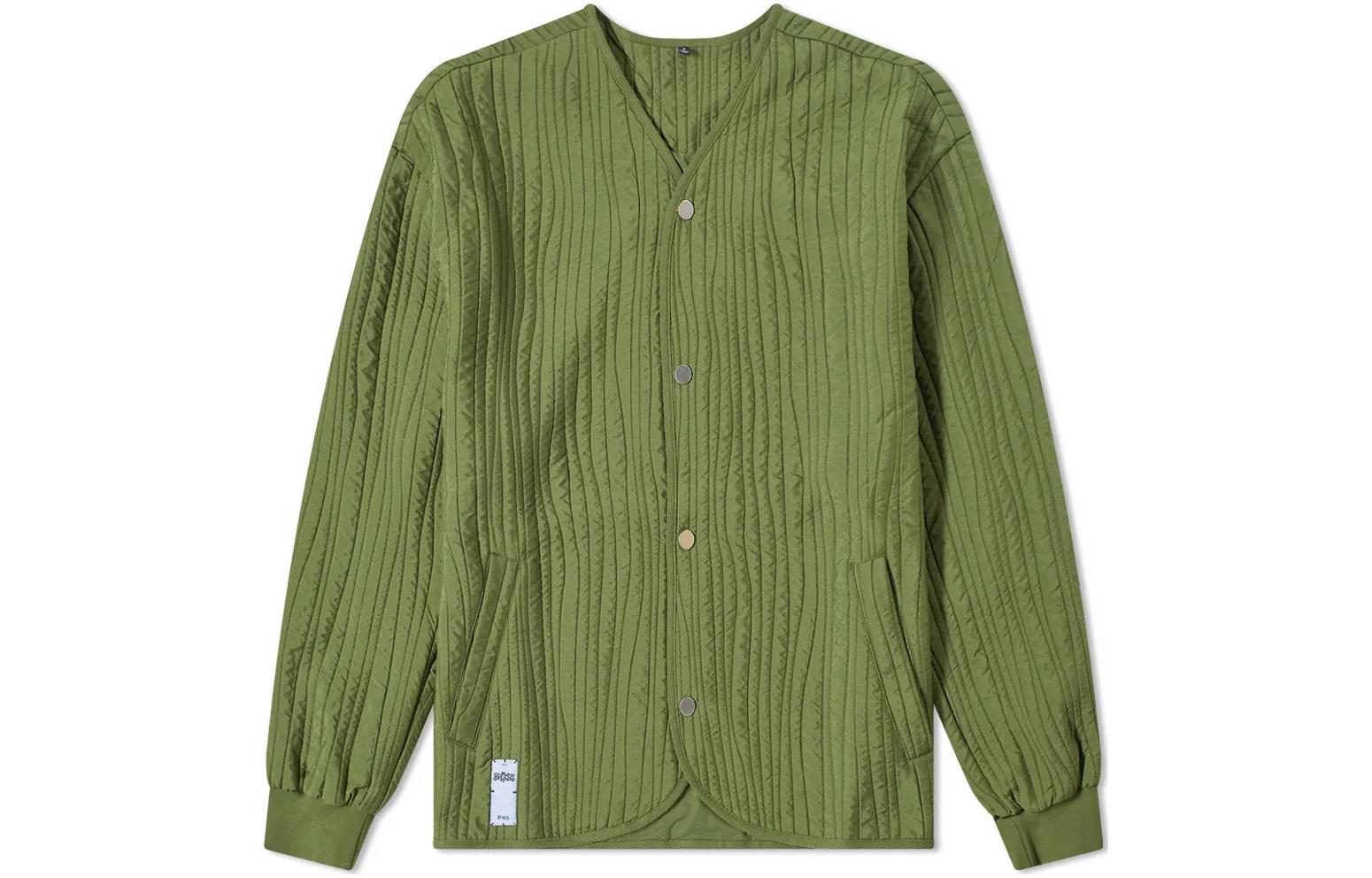 Alexander McQueen FW22 Green Solid V-Neck Single-Breasted Jacket 701806-RTT23-3002