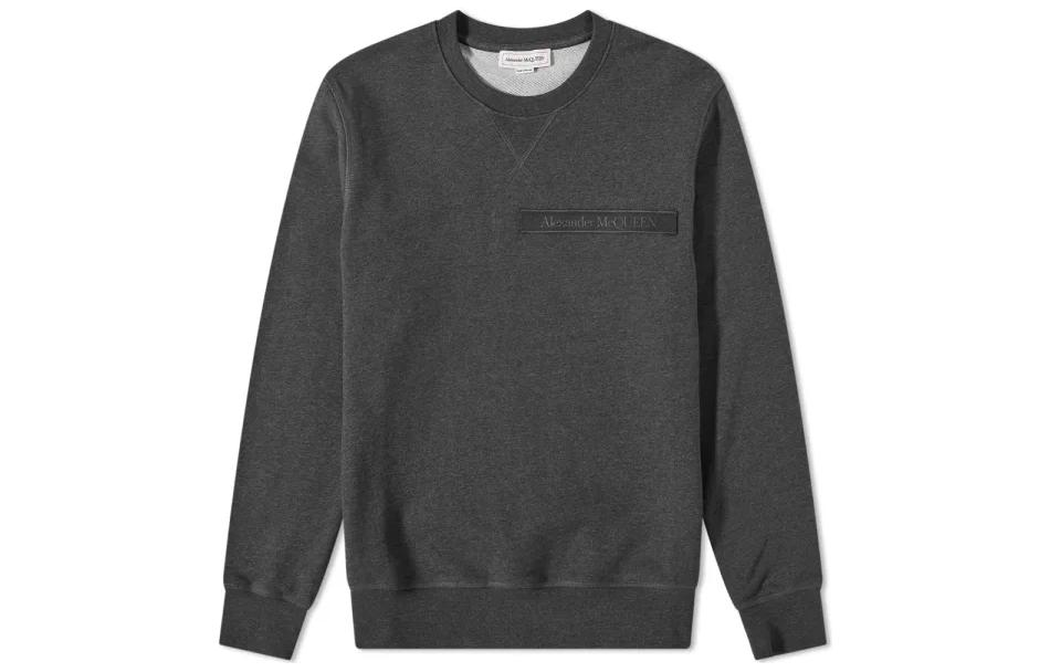 Alexander McQueen FW22 Grey Crewneck Pullover Sweatshirt Solid Color 64266-3QSX7-5902