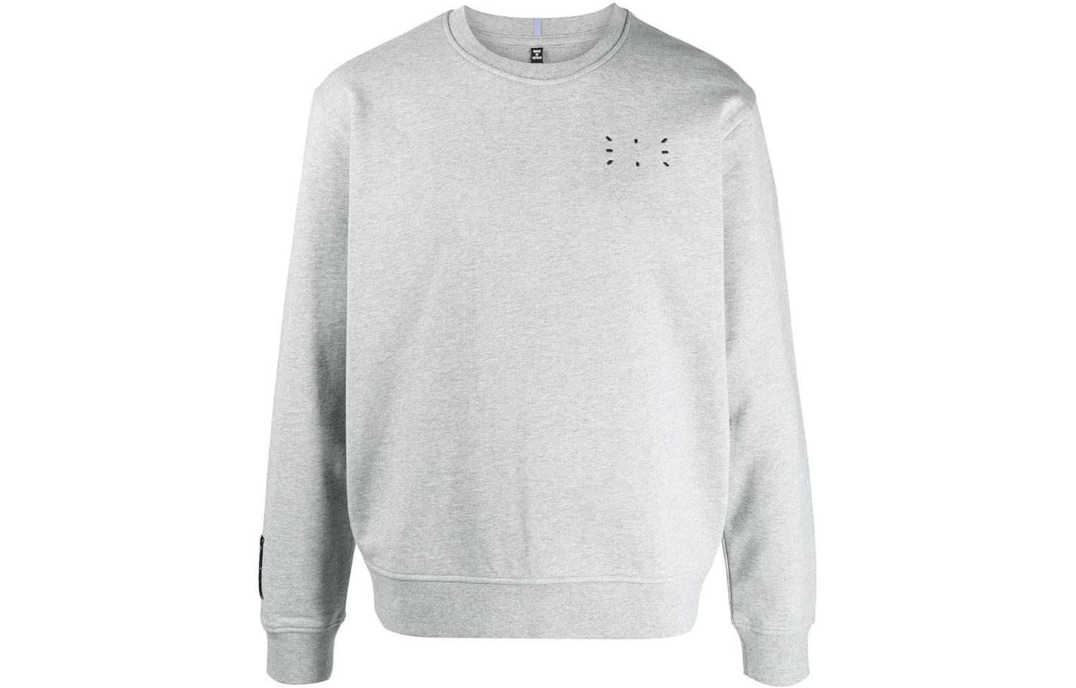 Alexander McQueen FW22 Grey Solid Appliqué Crewneck Sweatshirt 624715-RQR22-1230