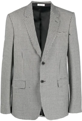 Alexander McQueen FW22 Houndstooth Peak Lapel Single-Breasted Blazer Black 626975-QTV61-9080 Buy Alexander McQueen FW22 Houndstooth Peak Lapel Single-Breasted Blazer Black 626975-QTV61-9080