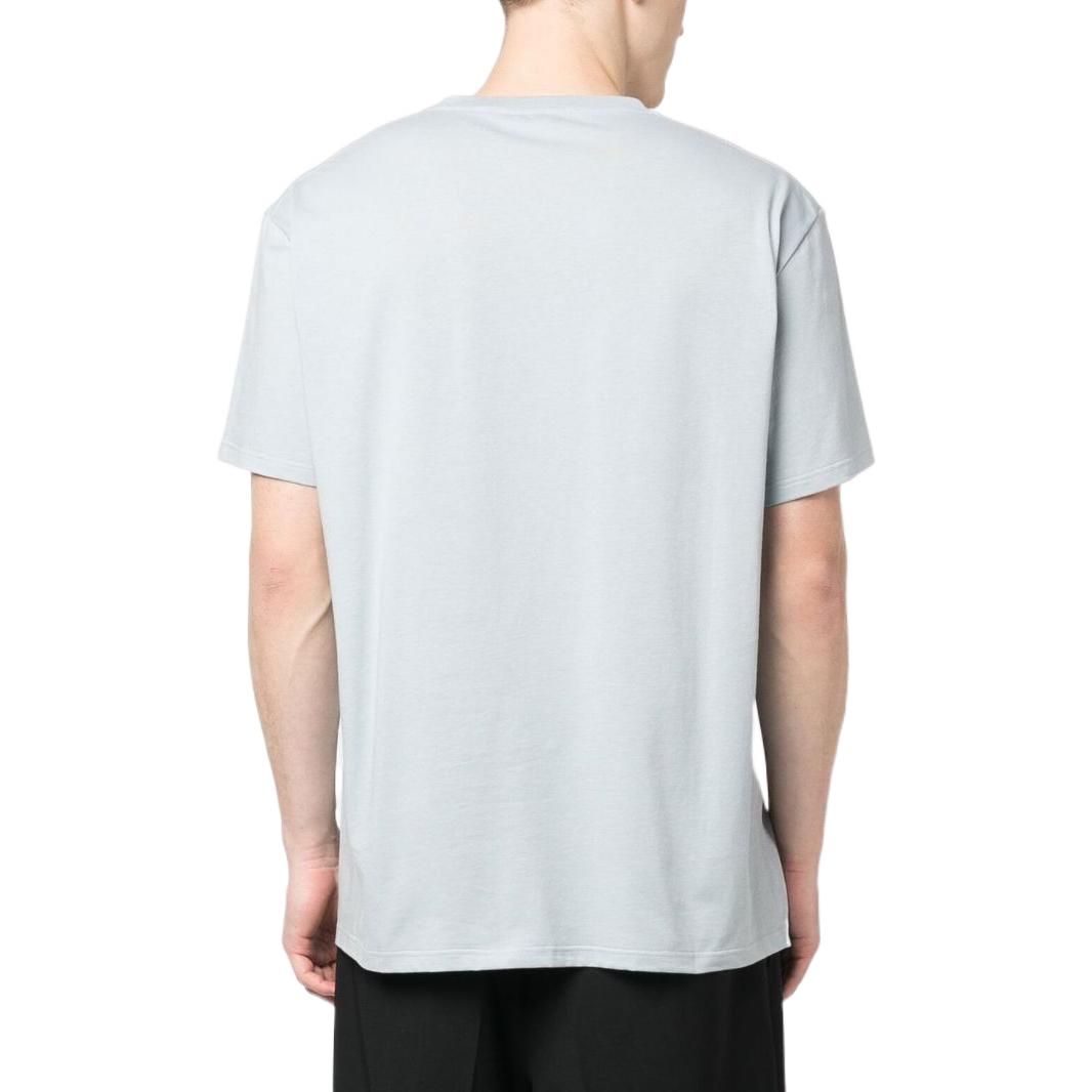 Shop 亚历山大麦昆 FW22 字母刺绣标志灰色男士圆领T恤 649876-QUZ56-0912