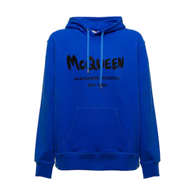 Alexander McQueen FW22 Letter Logo Print Blue Sweatshirt 688715QTZ810923