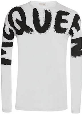 Alexander McQueen FW22 Letter Logo Print Crewneck Long Sleeve Tee White. 664426-QTZ89-0900 Buy Alexander McQueen FW22 Letter Logo Print Crewneck Long Sleeve Tee White. 664426-QTZ89-0900