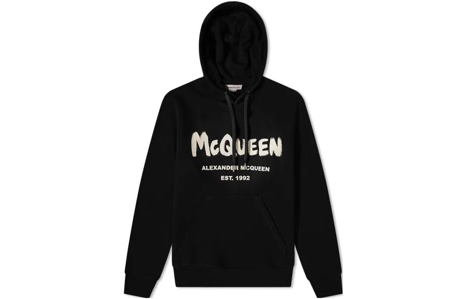 Alexander McQueen FW22 Letter Logo Print Hoodie Black () 688715-QSZ81-0901