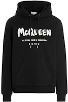 Alexander McQueen FW22 Letter Print Black Hoodie Sweatshirt. 688715-QTZ81-0901 Alexander McQueen FW22 Letter Print Black Hoodie Sweatshirt. 688715-QTZ81-0901