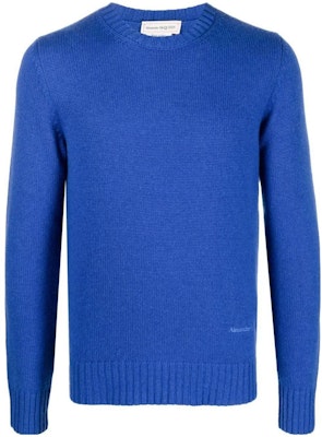 알렉산더 맥퀸 FW22 로고 자수 크루넥 스웨터 남성 블루. 712800Q1XFI-BLU Buy 알렉산더 맥퀸 FW22 로고 자수 크루넥 스웨터 남성 블루. 712800Q1XFI-BLU