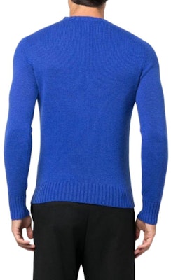 알렉산더 맥퀸 FW22 로고 자수 크루넥 스웨터 남성 블루. 712800Q1XFI-BLU Shop 알렉산더 맥퀸 FW22 로고 자수 크루넥 스웨터 남성 블루. 712800Q1XFI-BLU