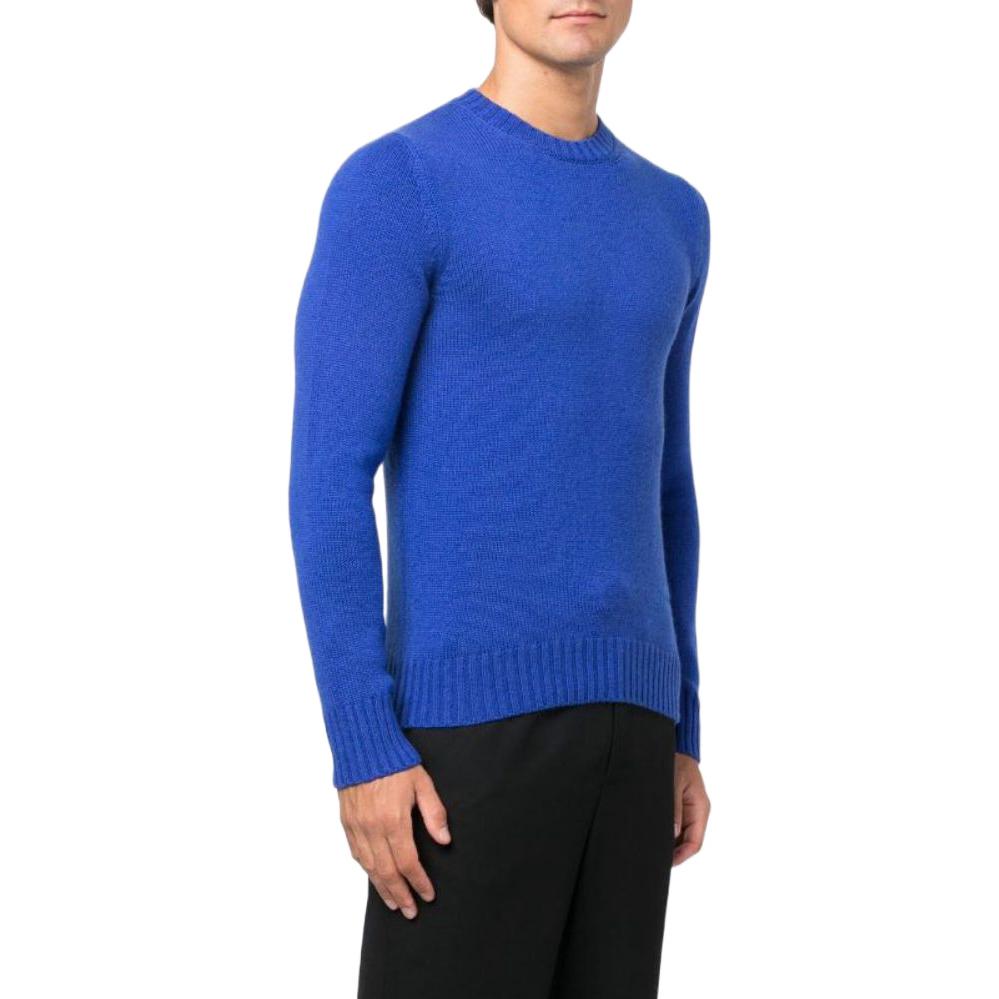 Purchase 알렉산더 맥퀸 FW22 로고 자수 크루넥 스웨터 남성 블루. 712800Q1XFI-BLU