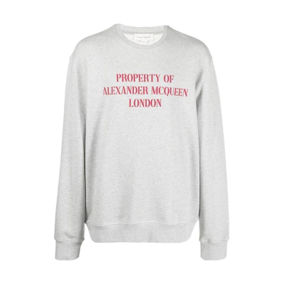 Alexander McQueen FW22 Logo Print Crewneck Sweatshirt Gray 711087-QTZ43-0902