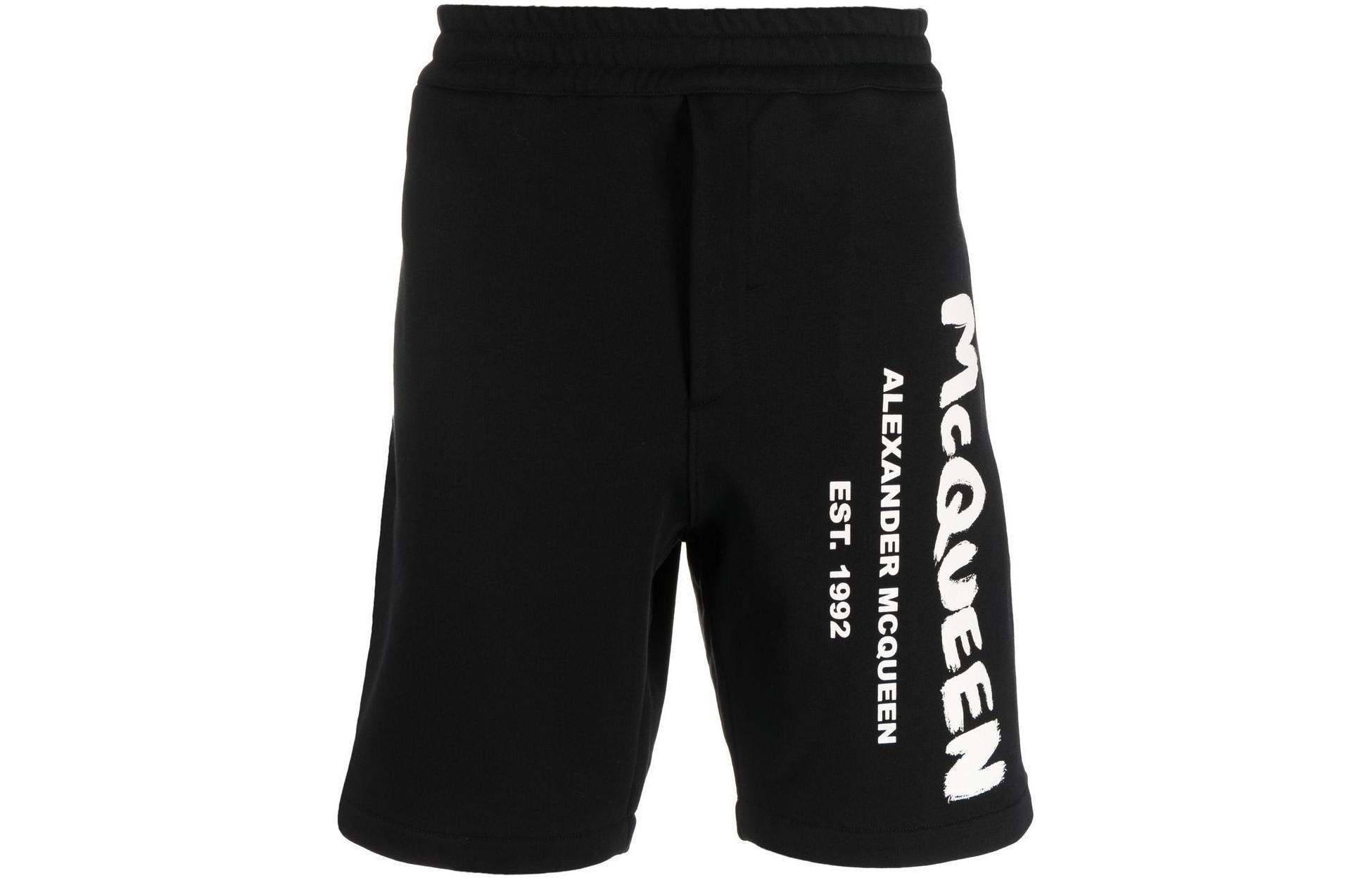 Order Alexander McQueen FW22 Logo Print Elastic Waist Knit Casual Shorts Men 688717-QTZ81-0901