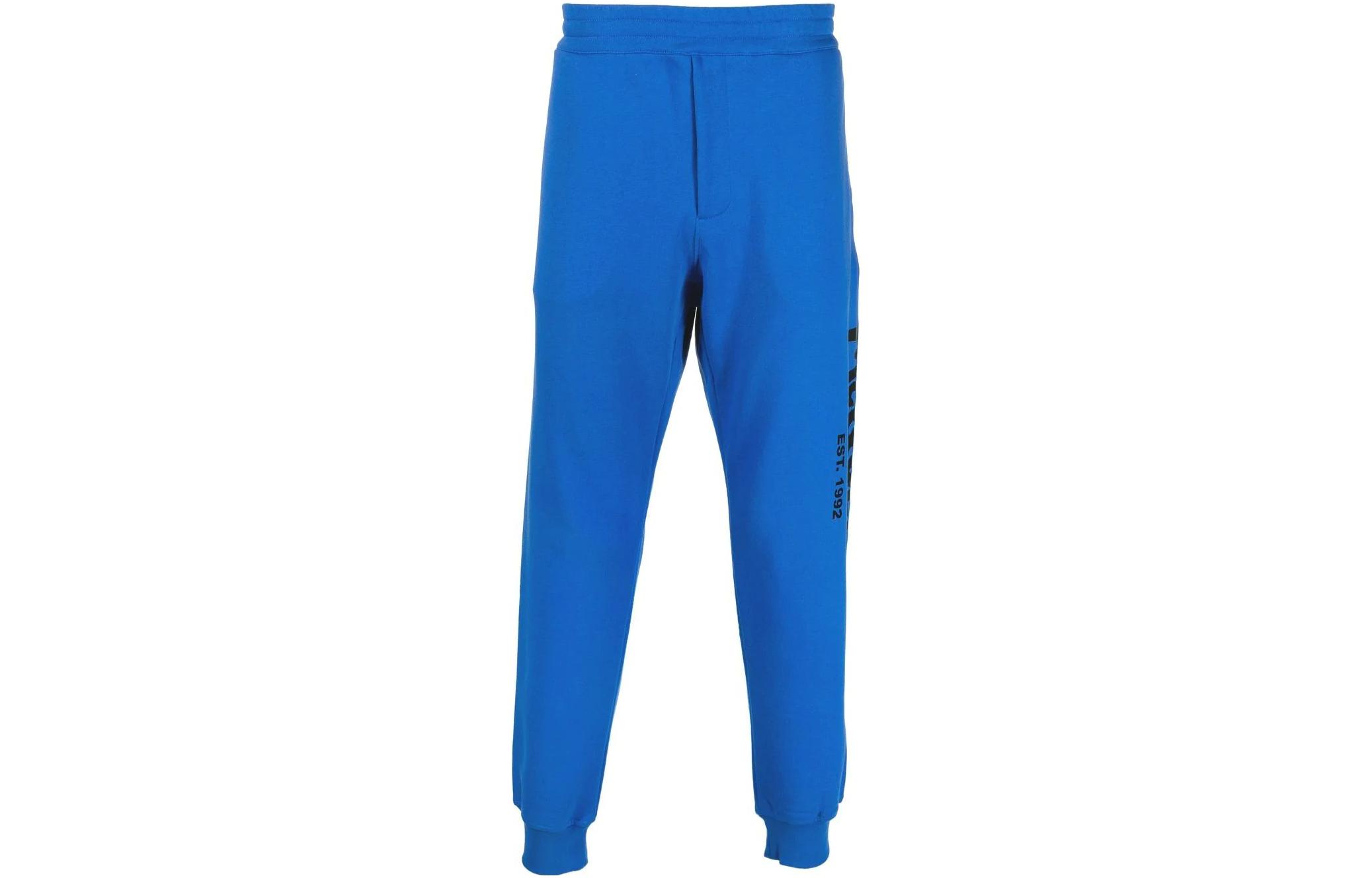 Order Alexander McQueen FW22 Seluar Jogger Logo Lelaki Biru Diraja. 688714-QTZ81-0923
