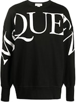 Alexander McQueen FW22 Logo Print Oversized Black Long Sleeve Sweatshirt Men 705002-QTZ14-0901 Alexander McQueen FW22 Logo Print Oversized Black Long Sleeve Sweatshirt Men 705002-QTZ14-0901