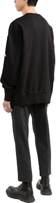 알렉산더 맥퀸 FW22 로고 프린트 오버사이즈 블랙 긴팔 스웨트셔츠 남성용 705002-QTZ14-0901 Purchase 알렉산더 맥퀸 FW22 로고 프린트 오버사이즈 블랙 긴팔 스웨트셔츠 남성용 705002-QTZ14-0901