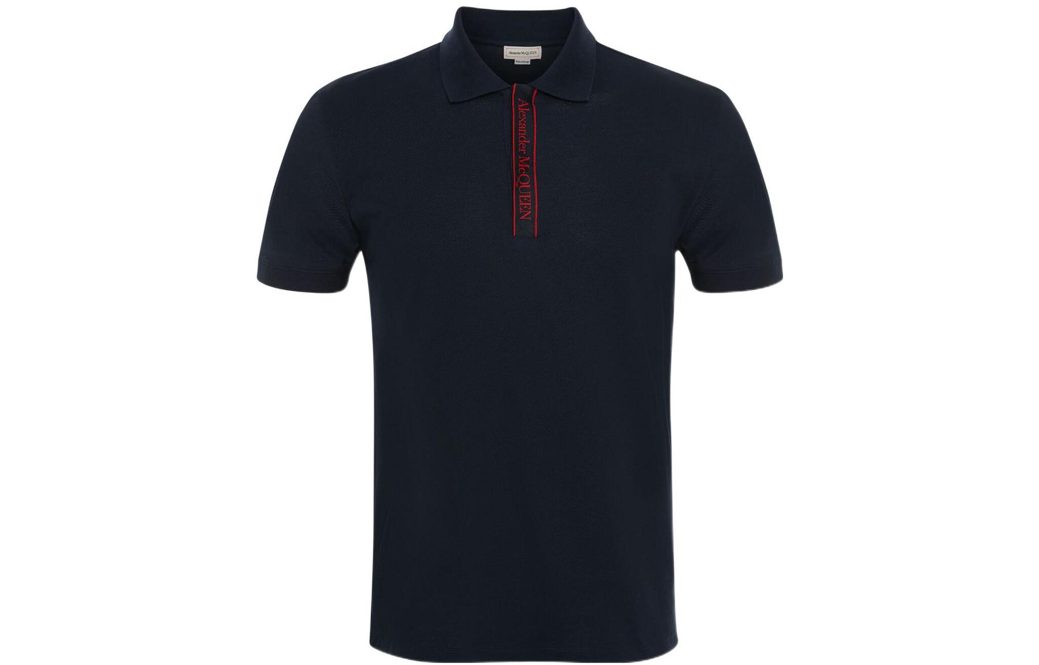 Alexander McQueen FW22 Logo Print Short Sleeve Polo Shirt 642660-QTX77-0913