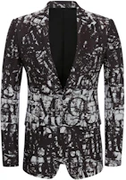 Order Alexander McQueen FW22 黑色標誌印花單排扣西裝外套 721826-QUW47-1080