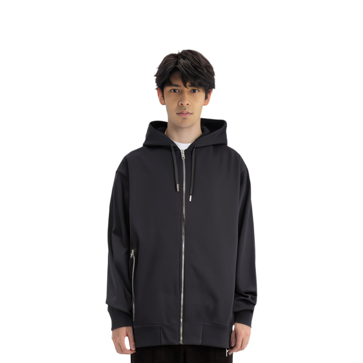 Lookbook 亞歷山大麥昆 FW22 標誌織帶拉鍊抽繩連帽衫 黑色 654794-QTX75-0901