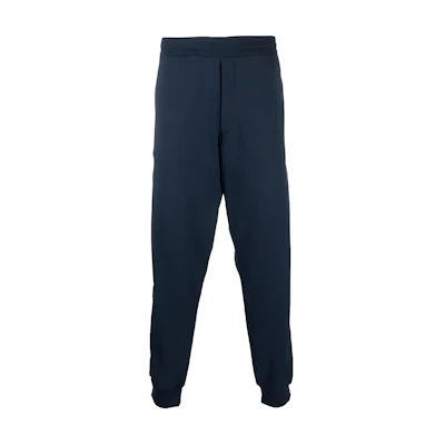 Alexander McQueen FW22 Logo Trim Navy Blue Jogger Sweatpants 705012-QTX75-0913