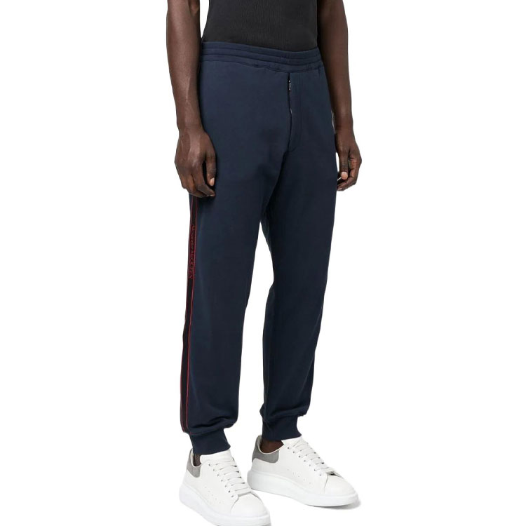 Purchase 알렉산더 맥퀸 FW22 로고 트림 네이비 조거 스웻팬츠 705012-QTX75-0913