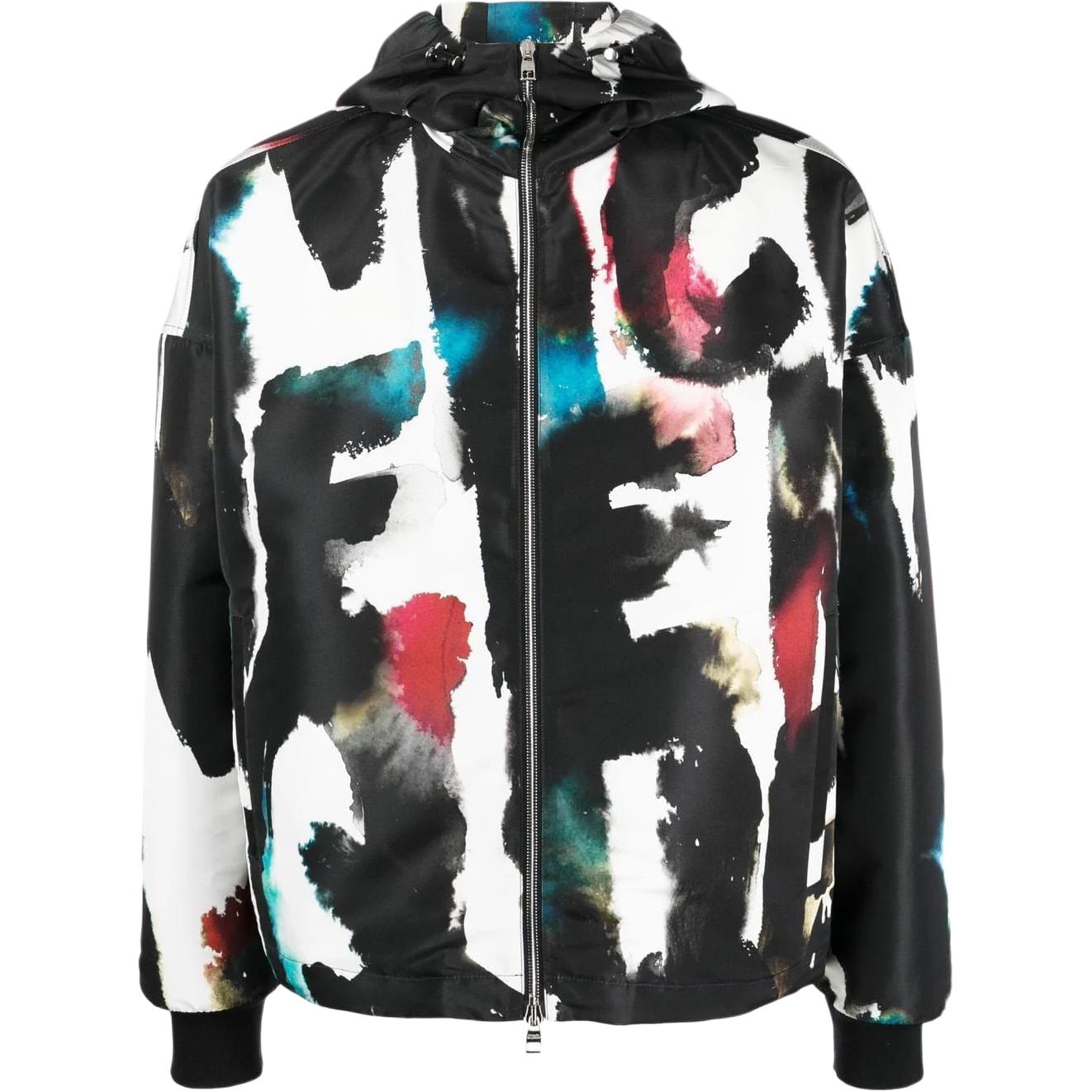 Alexander McQueen FW22 Multicolor Graphic Zip Hoodie Jacket 726915-QUR47-8500