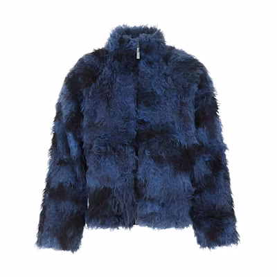 Alexander McQueen FW22 Multicolor Knit Zip Jacket Blue 703109RTB024000