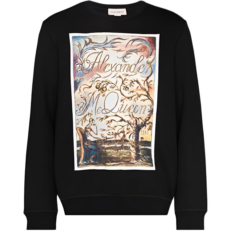 Alexander McQueen FW22 Patterned Crewneck Sweatshirt Black 687750-QSX56-1010