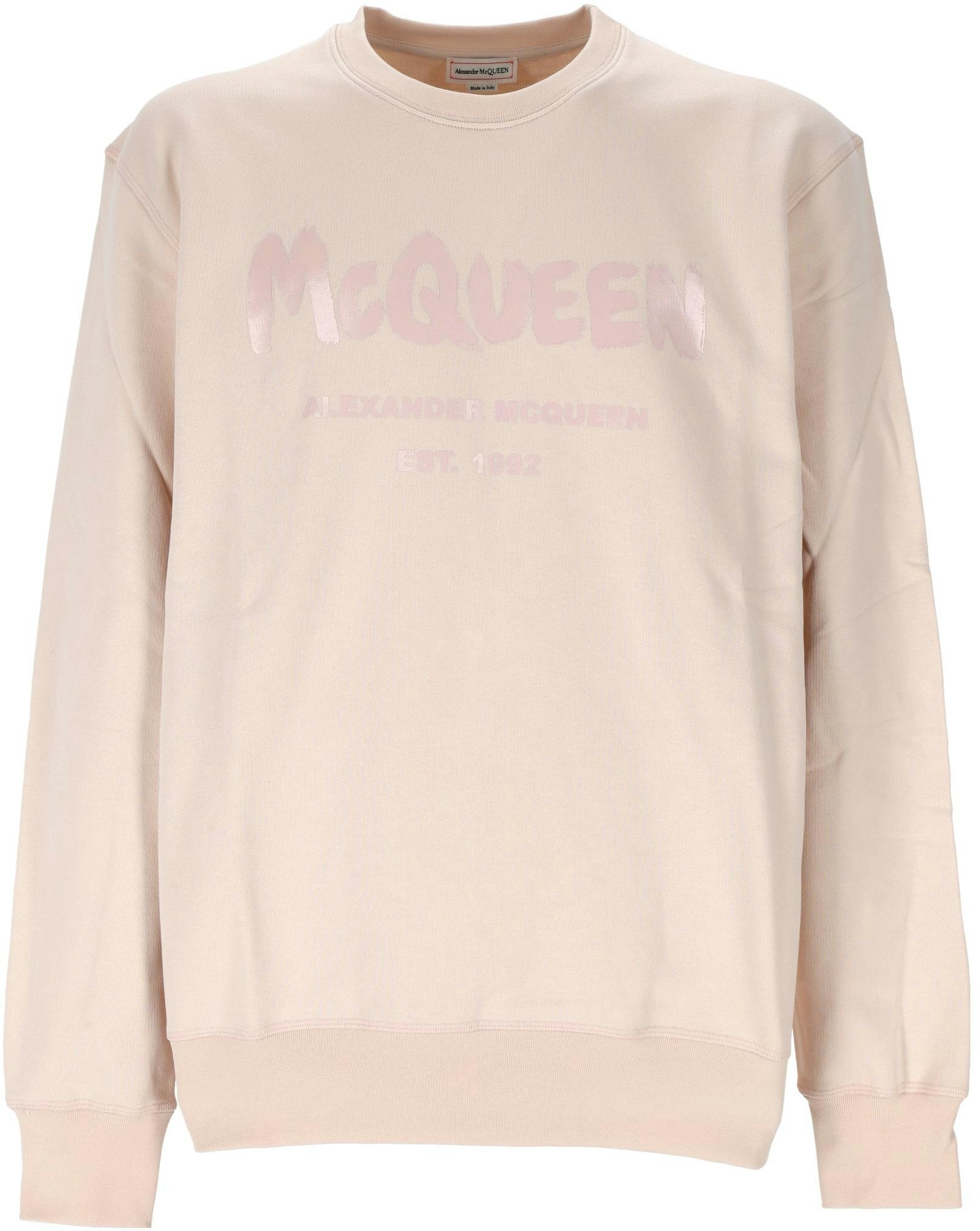 alexander-mc-queen-fw-22-pink-solid-logo-printed-crewneck-sweatshirt-for-men-688713-qtz-81-0907